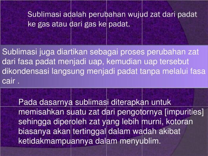 Perubahan Wujud Zat dari Padat ke Gas tanpa Mencair (Sublimasi)